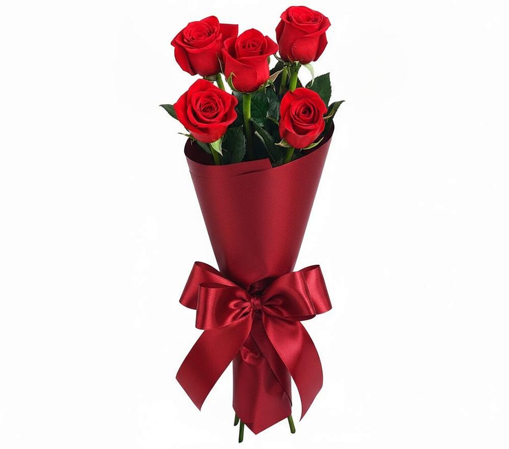 Букет 5 Красных роз Эдлесс Лав в Галиче