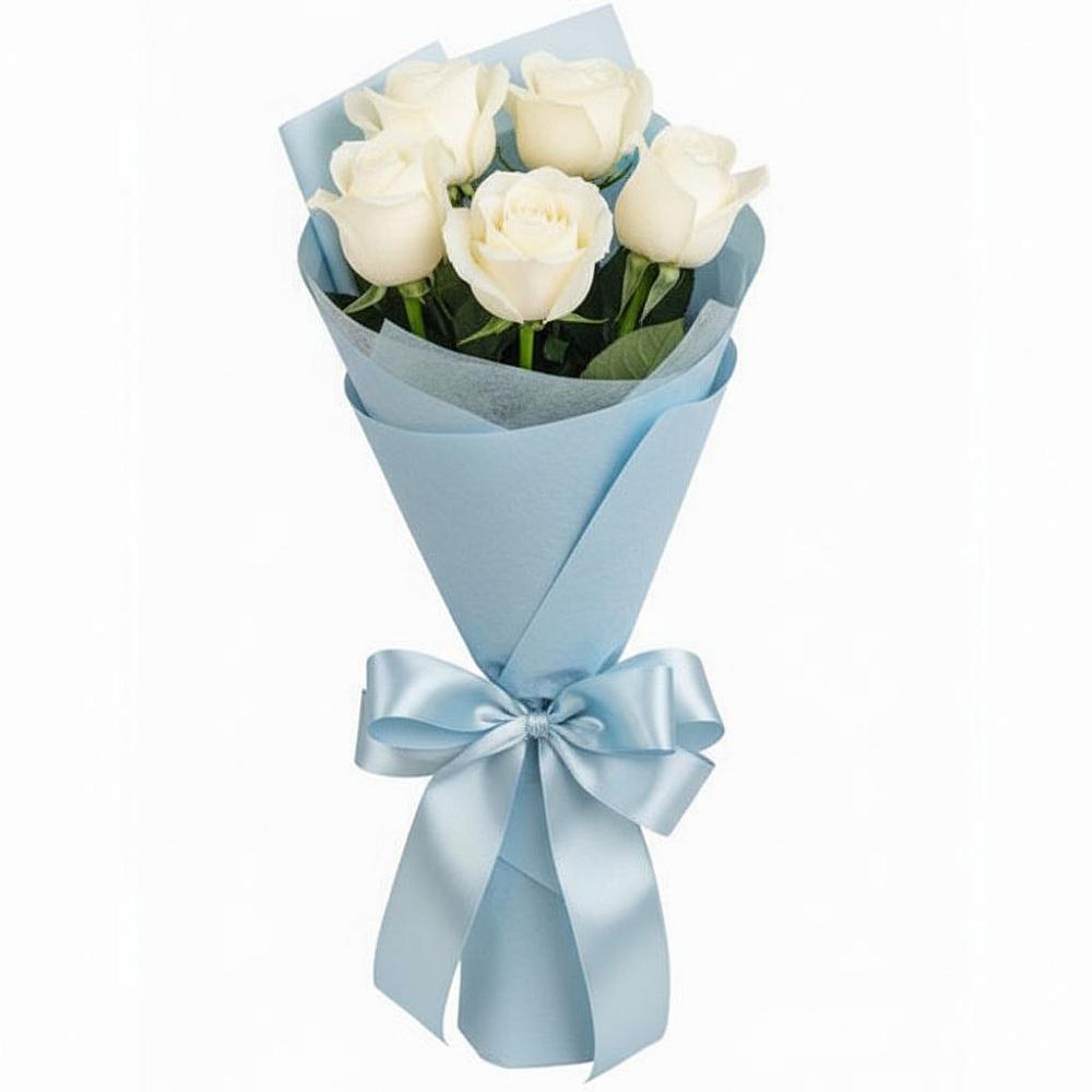 Букет 5 Белых роз Проуд в Галиче