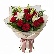 Букет цветов из:  Лилии и Розы в Галиче