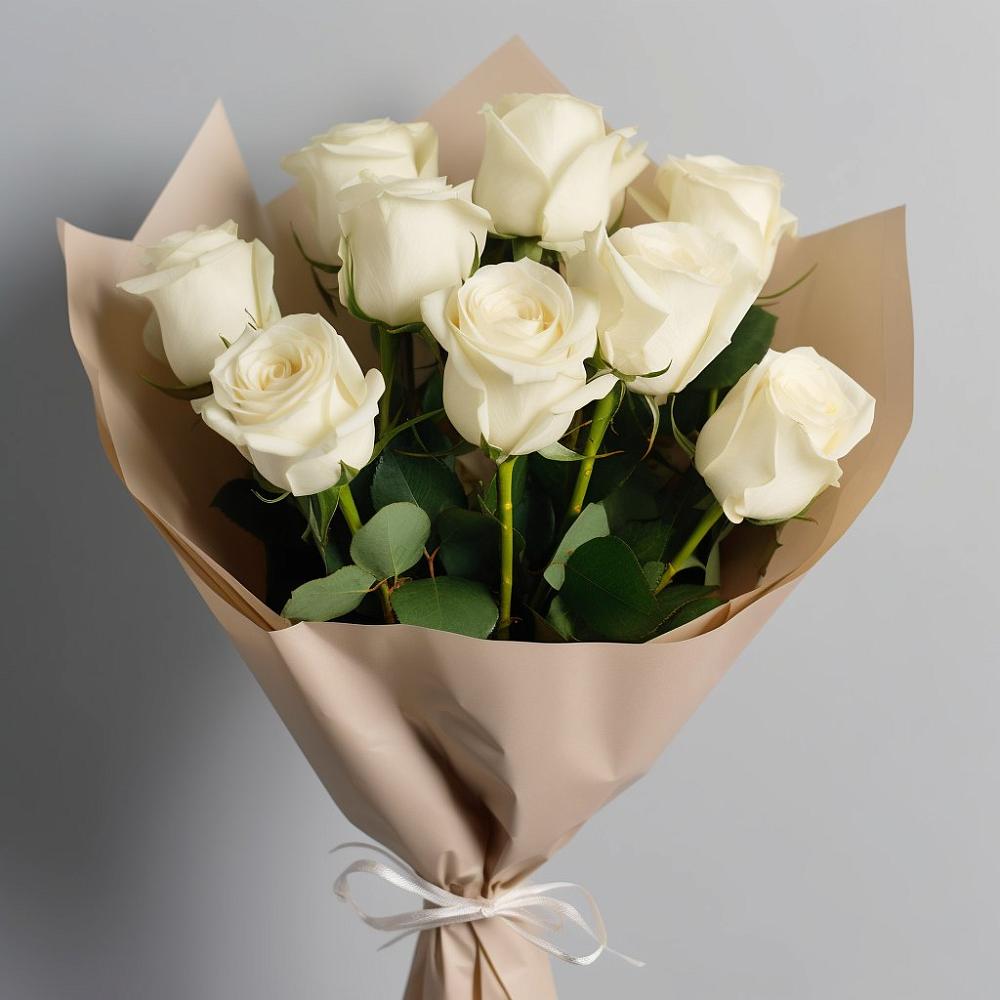 Букет 9 Белых роз Эдлесс Лав в Галиче