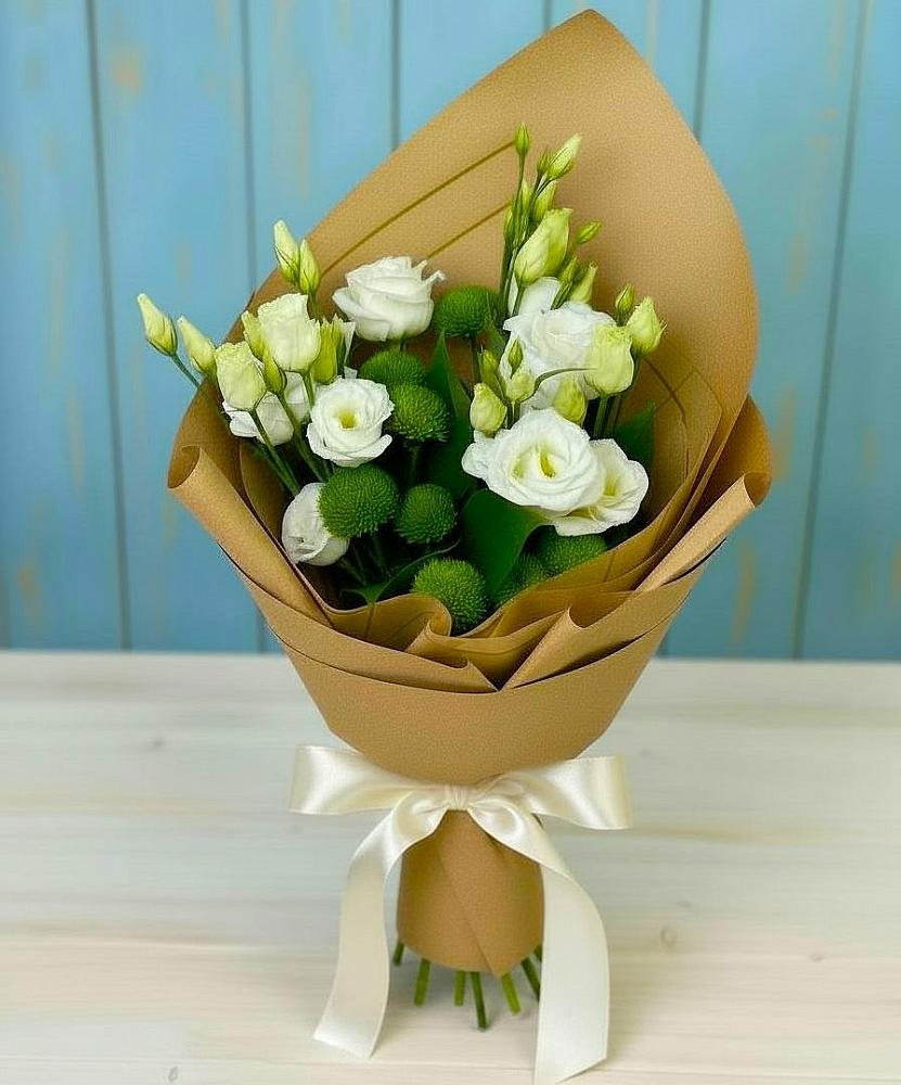 Букет цветов из: Хризантемы и Лизиантусы в Галиче