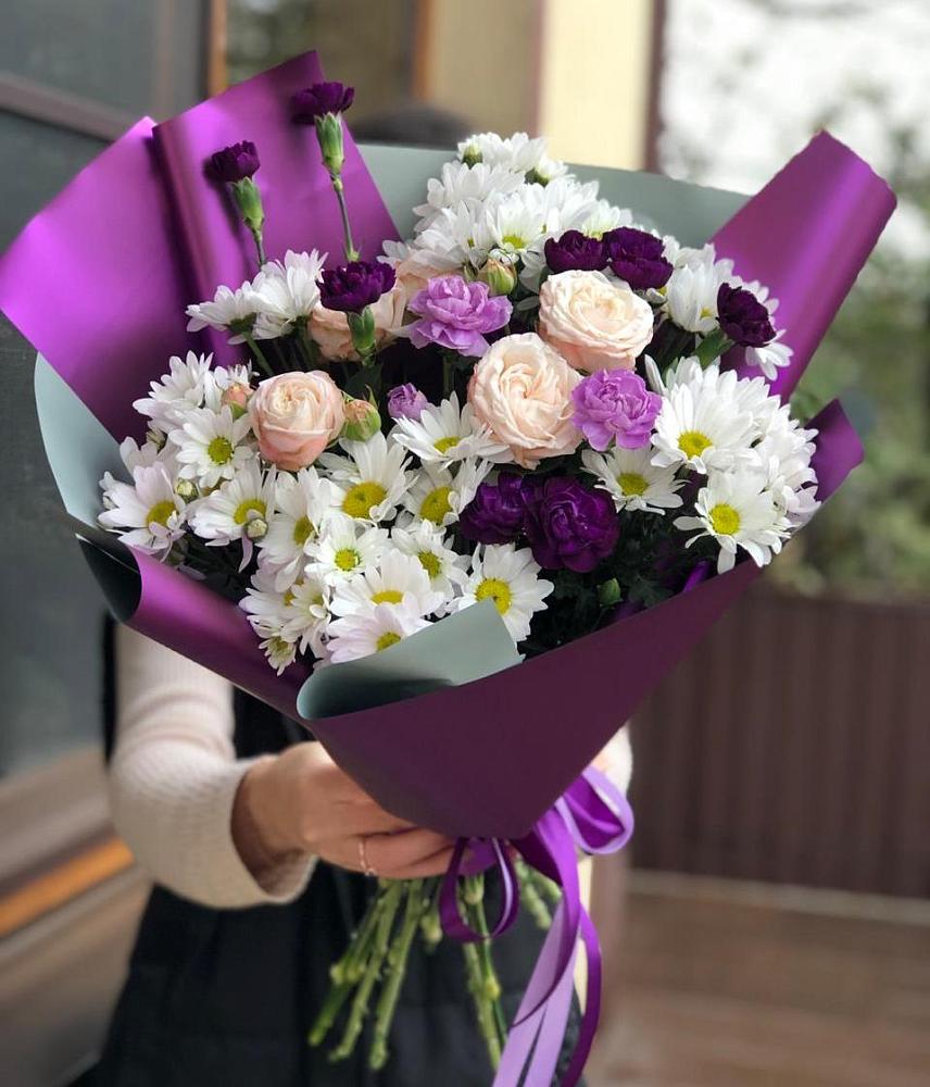 Букет цветов из: Хризантемы, Гвоздики и Розы в Галиче