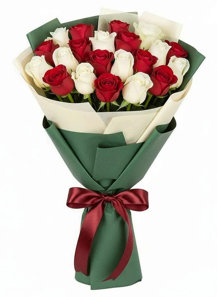 Букет Микс из красных и белых роз в Галиче