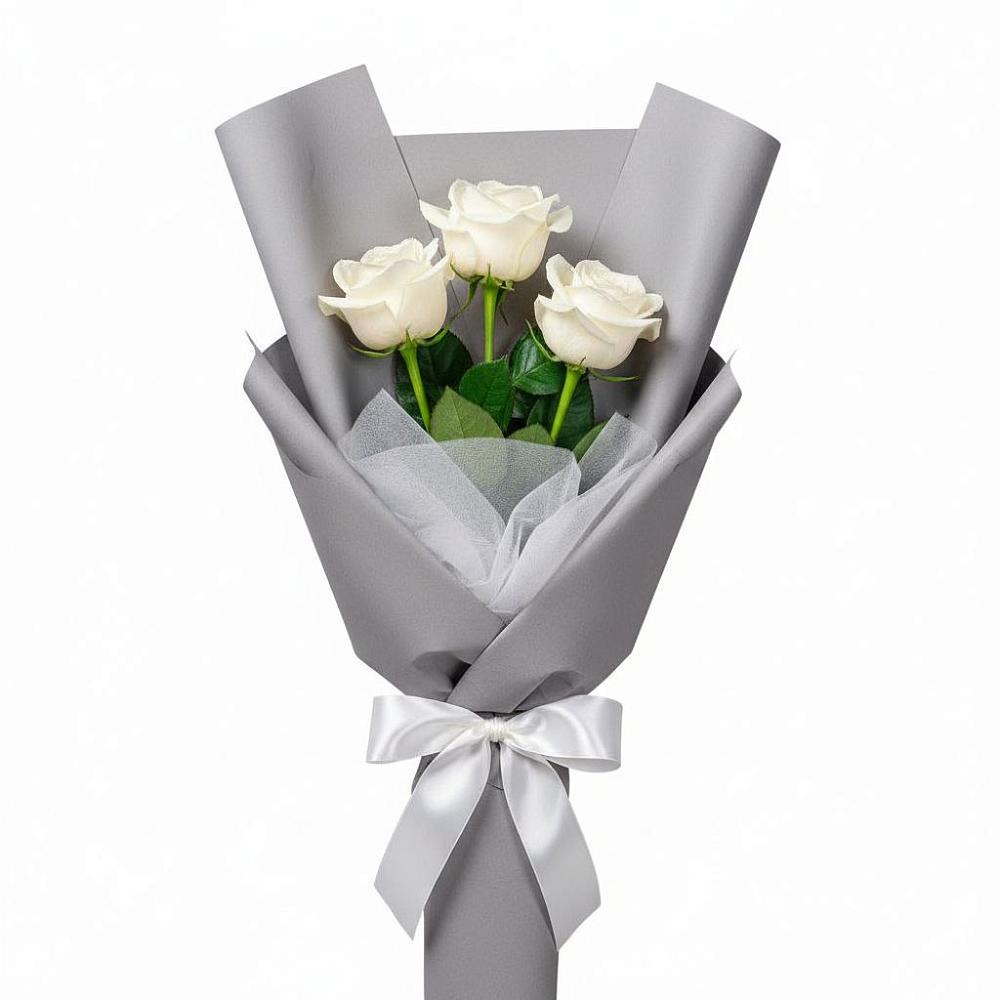 Букет 3 белые розы в Галиче