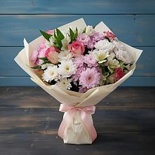 Букет цветов из:  Хризантемы, Альстромерии и Розы в Галиче