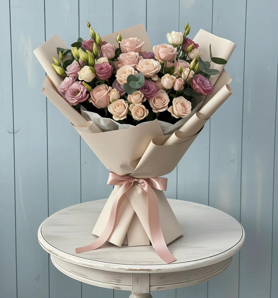 Букет цветов из: Розы и Лизиантусы в Галиче