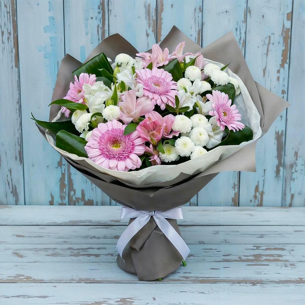 Букет цветов из: Герберы, Альстромерии и Хризантемы в Галиче