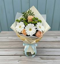 Букет цветов из:  Герберы, Розы и Хризантемы в Галиче