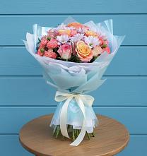 Букет цветов из:  Хризантемы и Розы в Галиче